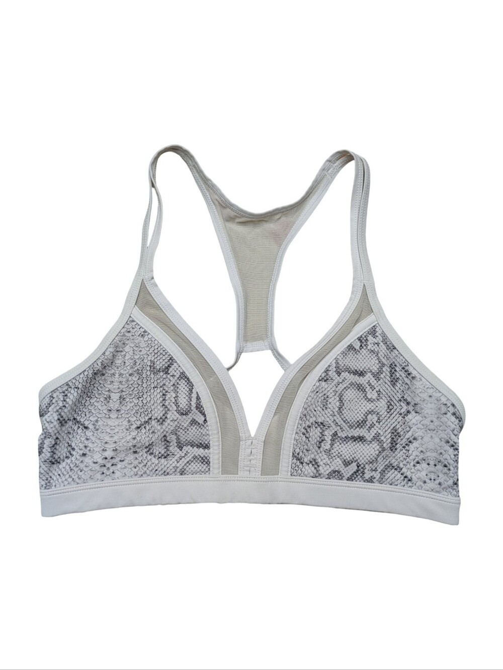 White Snake-Print Racerback Bralette By Lorna Jane Size Large*